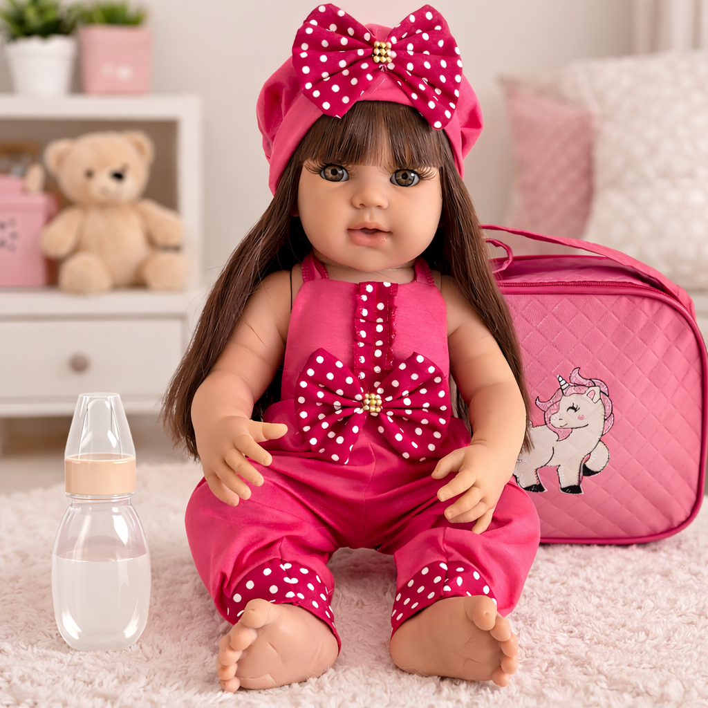 Bebê Reborn Pode Dar Banho Barata Silicone Pode Banho com Acessórios Bolsa Presente