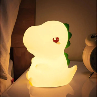 Luminária LED Abajur Dinossauro Fofo de Silicone Touch Toque USB Recarregável