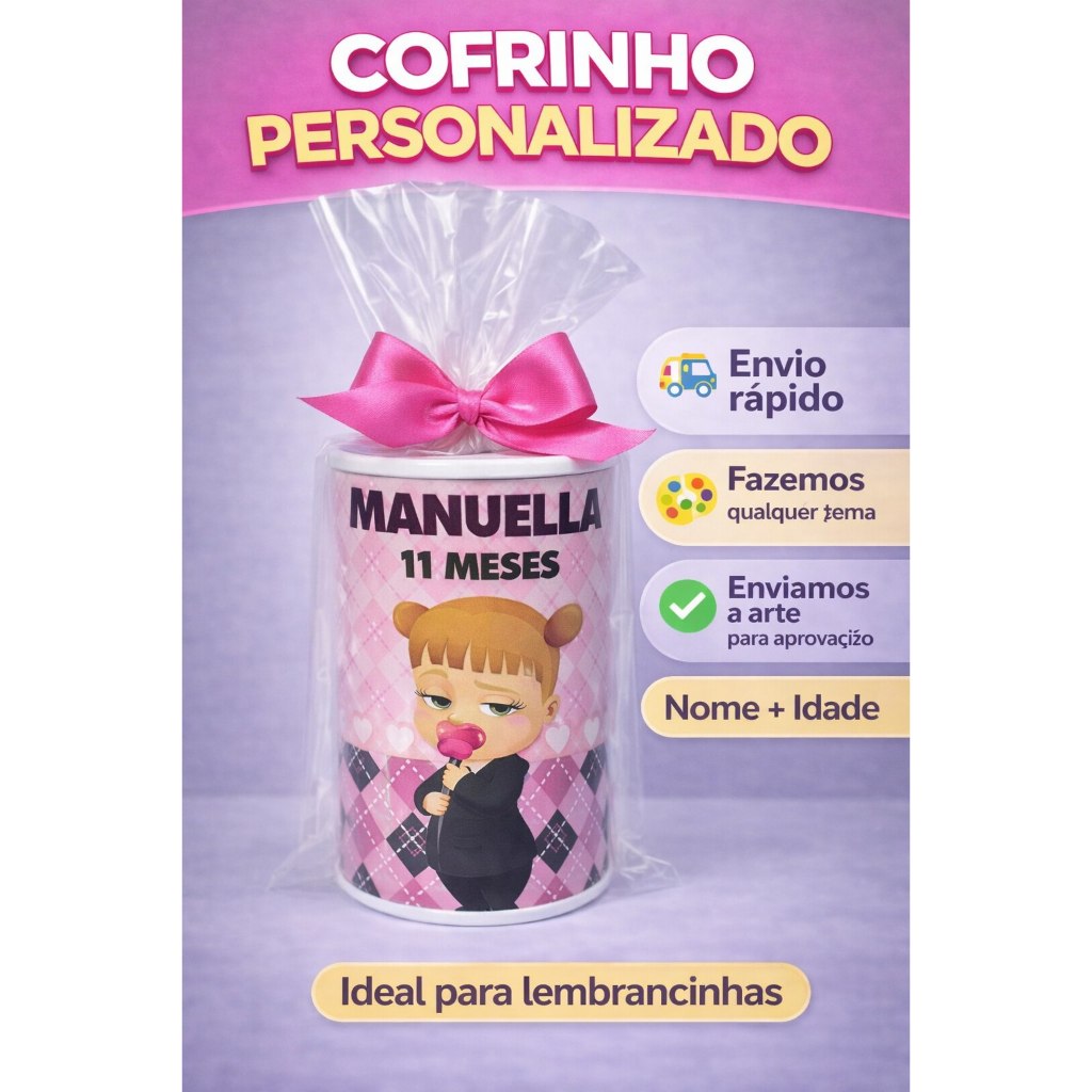 Lembrancinha Poderoso Chefinho Personalizada | Cofrinho Infantil | Nome + Idade | Envio Rápido