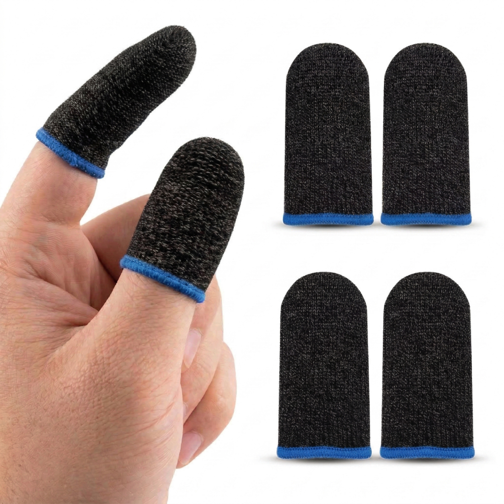 4 Luvinha De Dedo Gamer Anti Suor Fibra De Carbono Profissional 