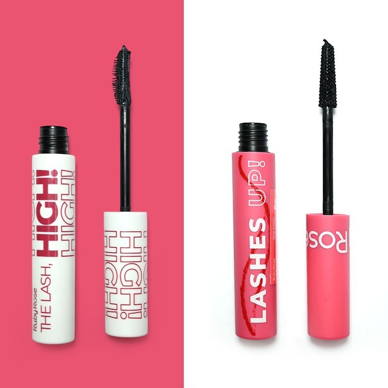 Rímel Máscara de Cílios Ruby Rose High Lashes Up  Volume Extremo e Alongamento Cílios Grandes Efeito