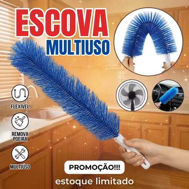 Escova Flexivel Microfibra Para Ventilador Doméstica Limpeza pesada Multiuso Praticidade Dobrável