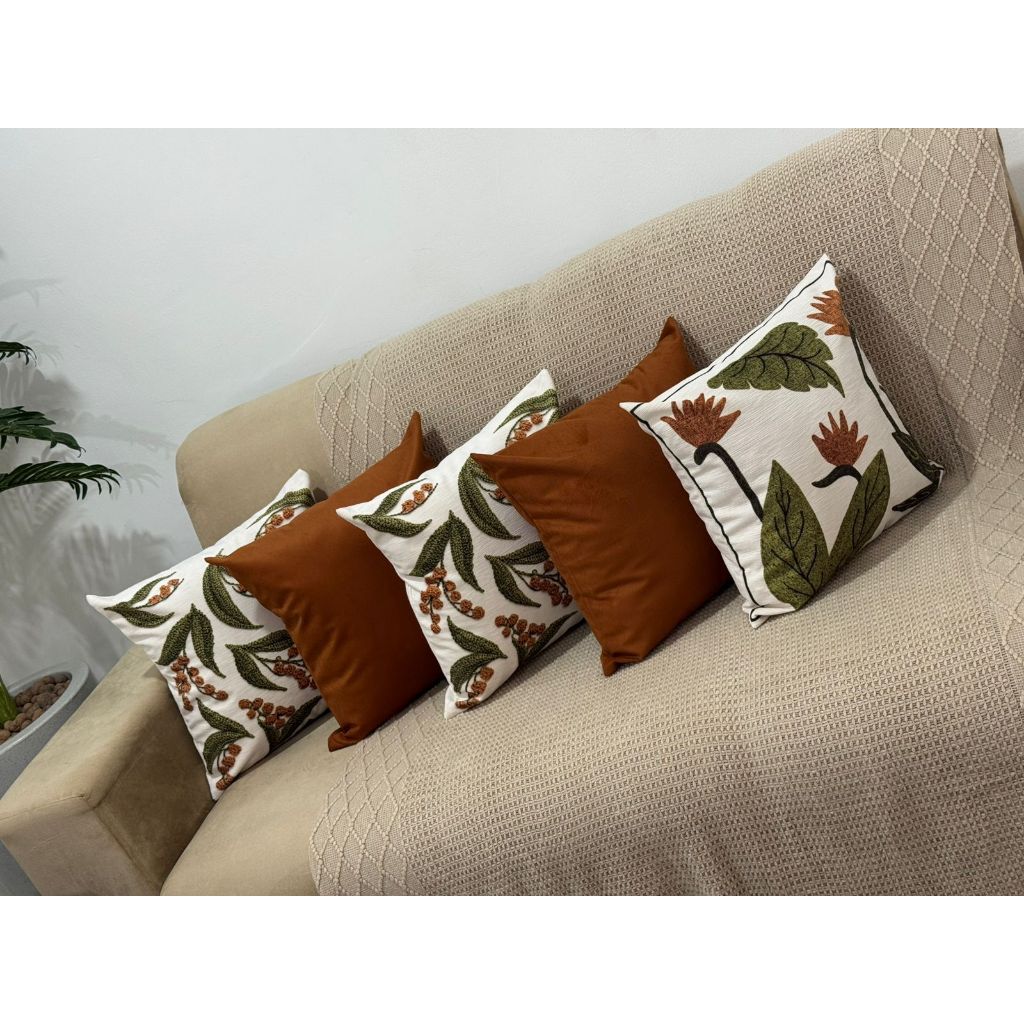 Detalhes do Kit 5 Capas De Almofadas 45cmx45cm suede sublimadas (estampadas) com efeito 3D - Decorativas e Modernas