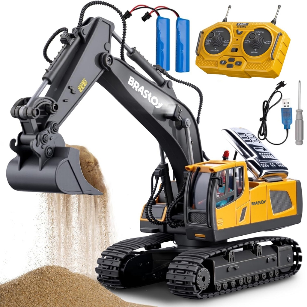 Brastoy Brinquedos de escavadeira com controle remoto 2 * Bateria recarregável em Oferta na Shopee