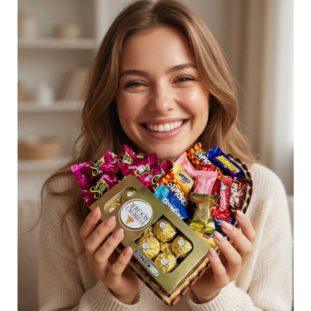 Coração Presente Especial Chocolate Ferrero Roche Bombons Nestlé e Lacta Coração Presente Especial Chocolate Ferrero Roche Bombons Nestlé e Lacta