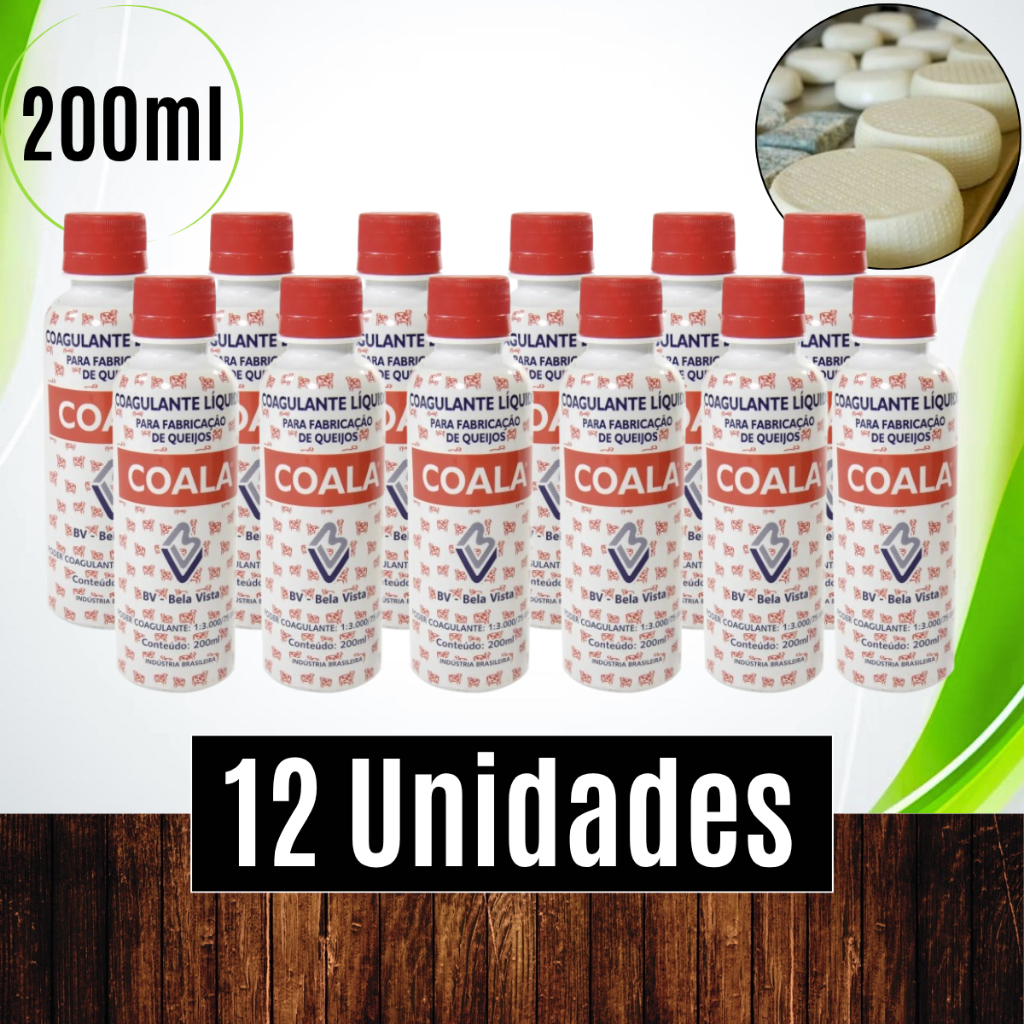 Cx 12 Unds Coagulante Coalhos Líquido Coala 200ml Queijo Frescal de Minas - Bela Vista em Oferta na Shopee