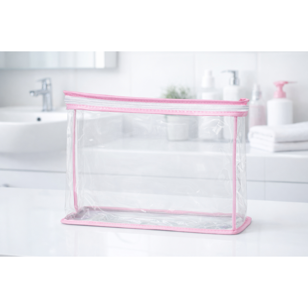 Kit 5 Necessaires Transparentes com Zíper | Organizadores Multiuso Maternidade, Viagem e Dia a Dia