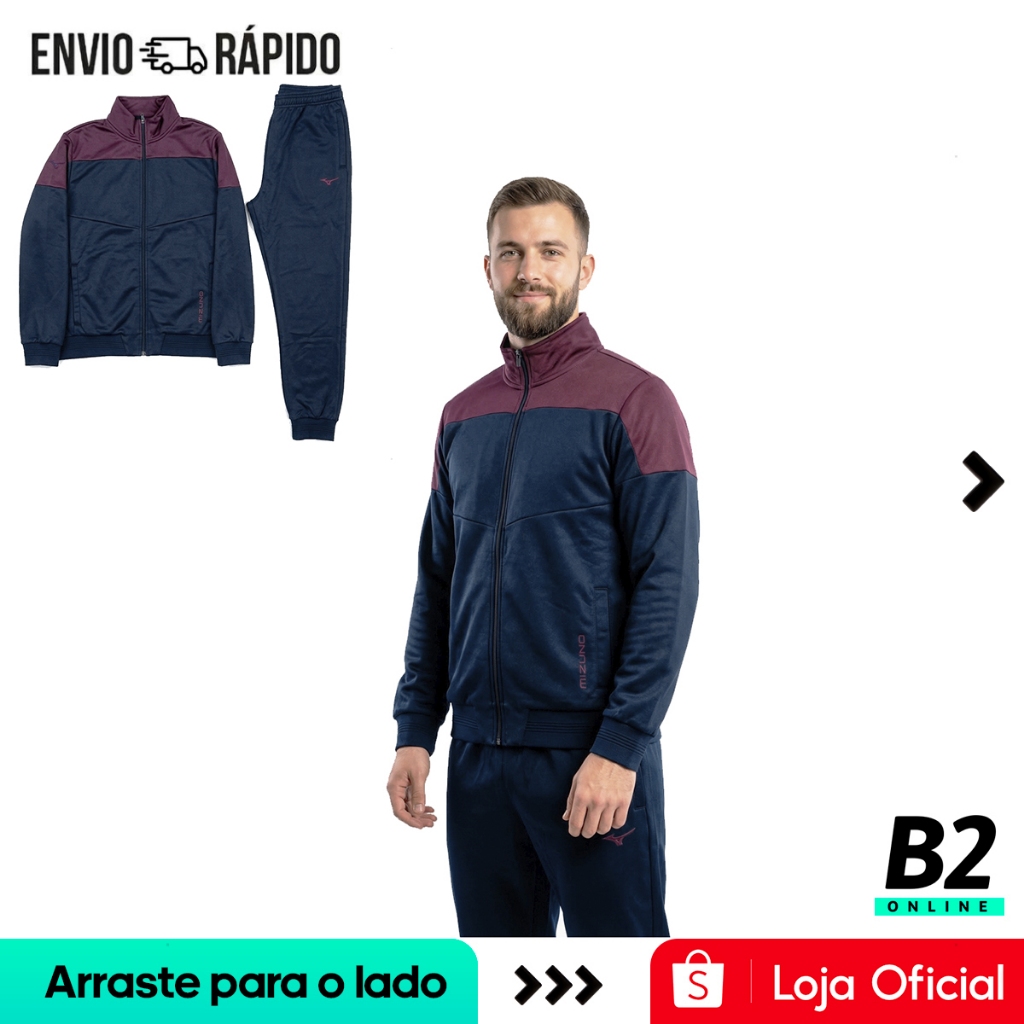 Conjunto Agasalho Mizuno Root V Masculino Original com Nota Fiscal e Garantia em Oferta na Shopee