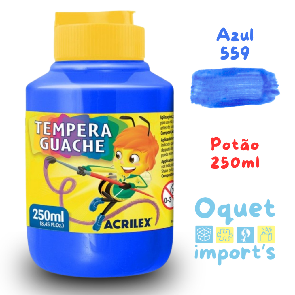 Tinta Guache Acrilex Azul 559 Potão 250ml