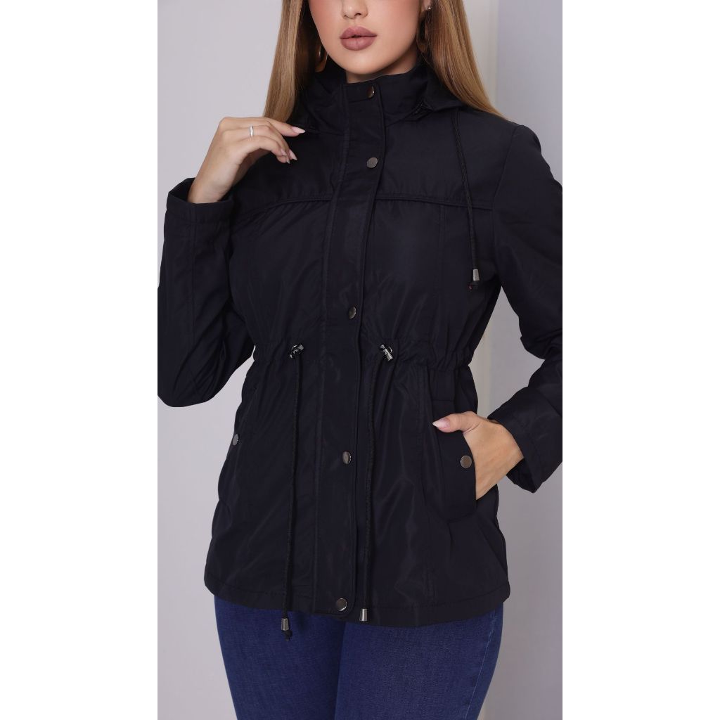 Parka Feminina Facinelli Inverno Com Capuz E Manga Longa