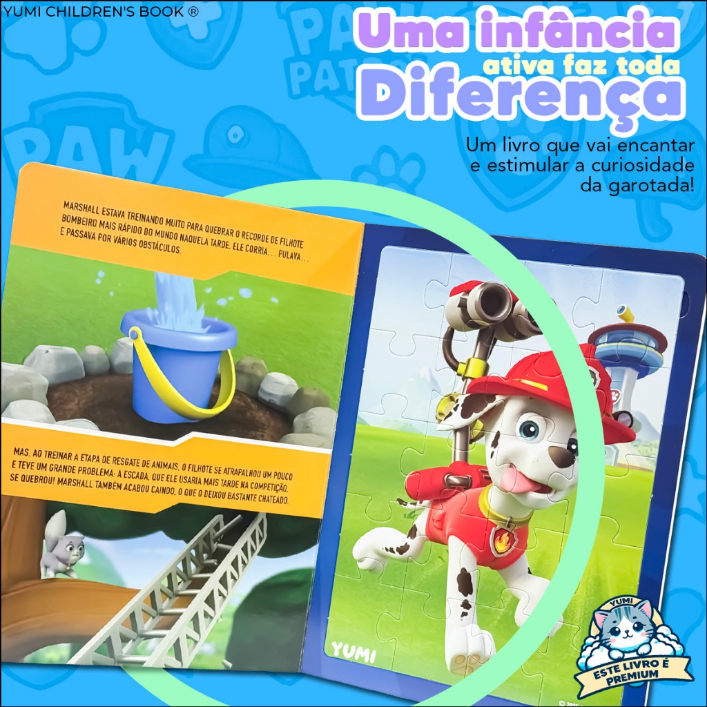 Quebra Cabeça Infantil Patrulha Canina 20 Peças Livro Brinquedo Educativo Criança Presente