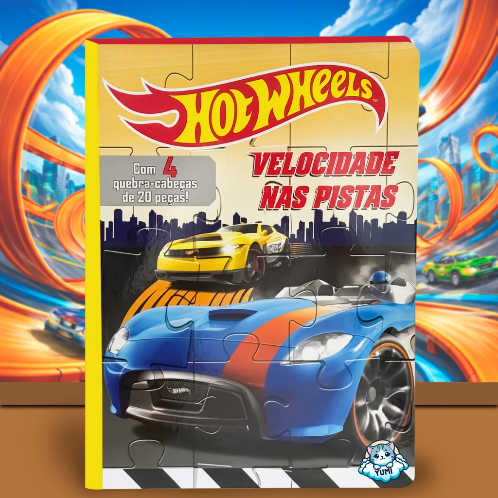 Quebra Cabeça Infantil Hot Wheels Livro Educativo Brinquedo Criança