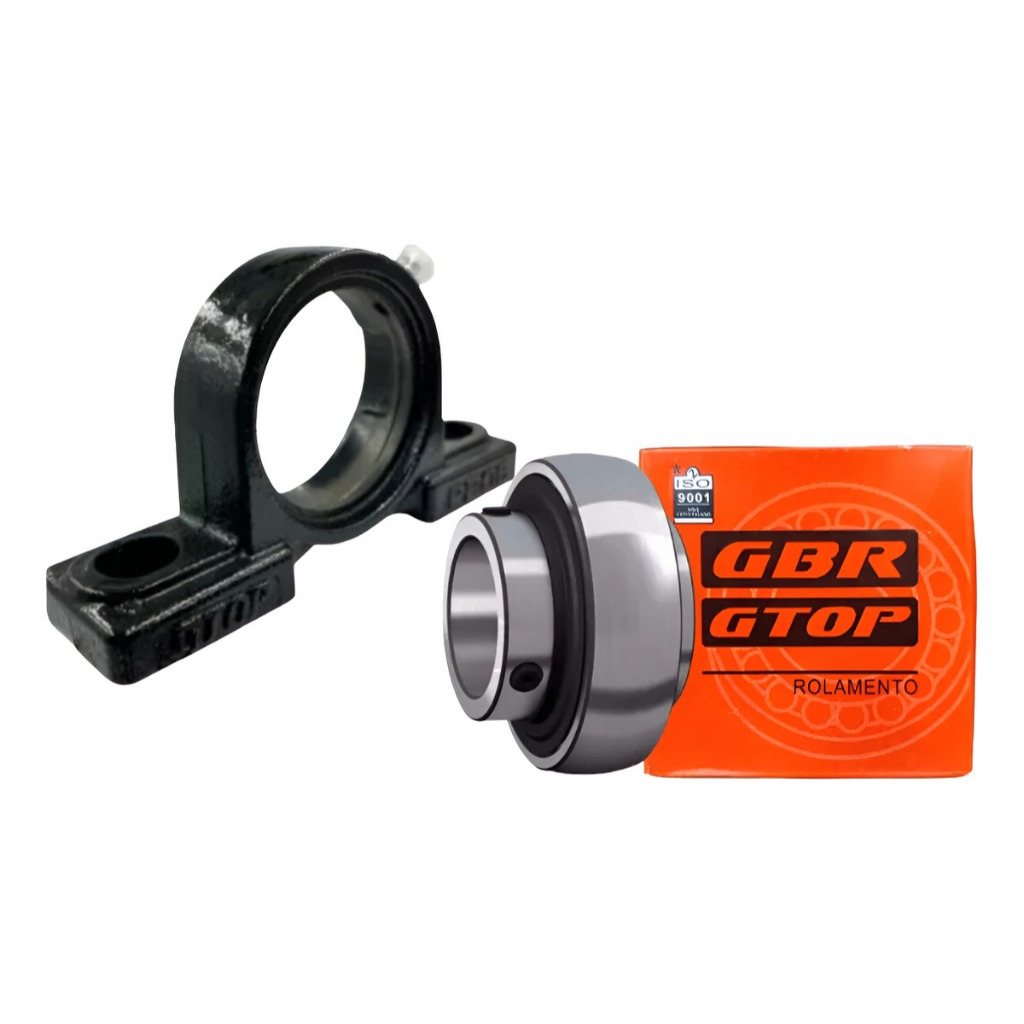 Kit 2 Mancal Pedestal P 205 + 2 Rolamento UC 205 (Eixo 25mm) GBR