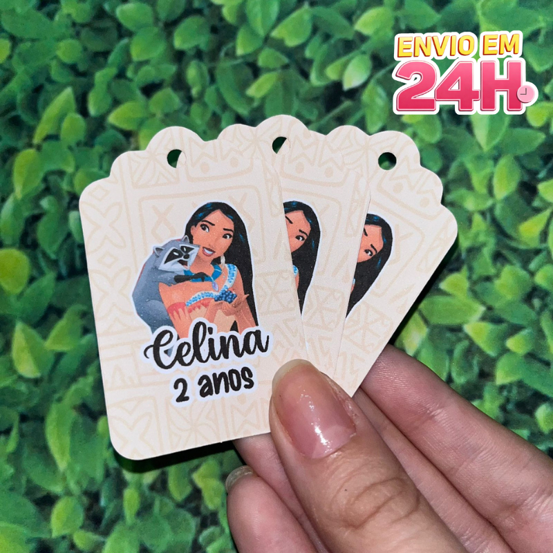 Tags Personalizadas para Festas PRINCESA POCAHONTAS | Lembrancinha | Etiqueta | Decoração