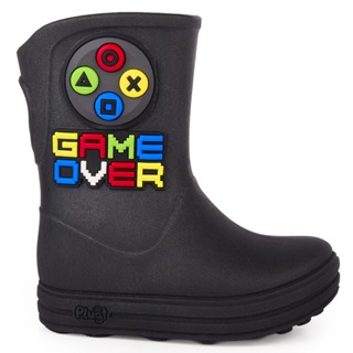 Galocha Infantil Acqua Plugt Menino Jogo Game Over Controle Preto Marinho Impermeável Confortável em Oferta na Shopee