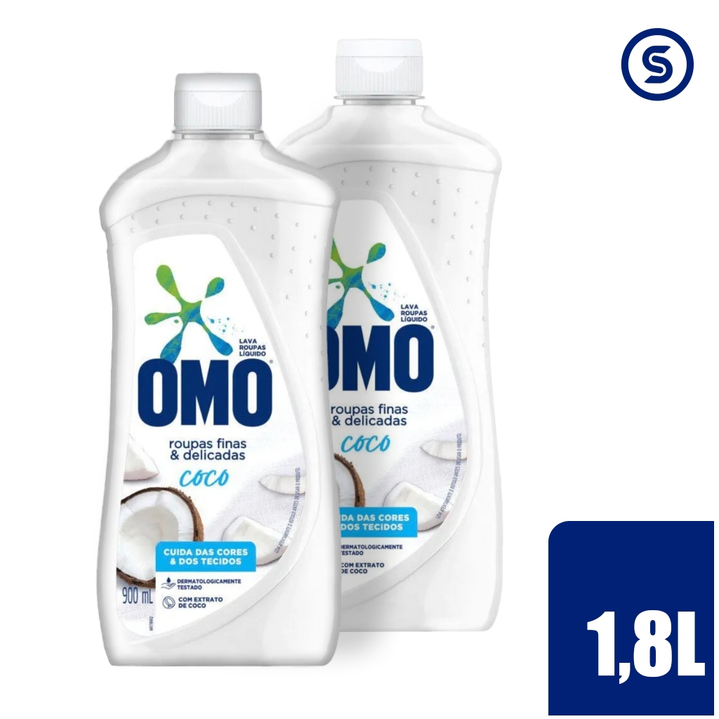 Lava-roupas Líquido Omo Roupas Finas E Delicadas Coco 900ml