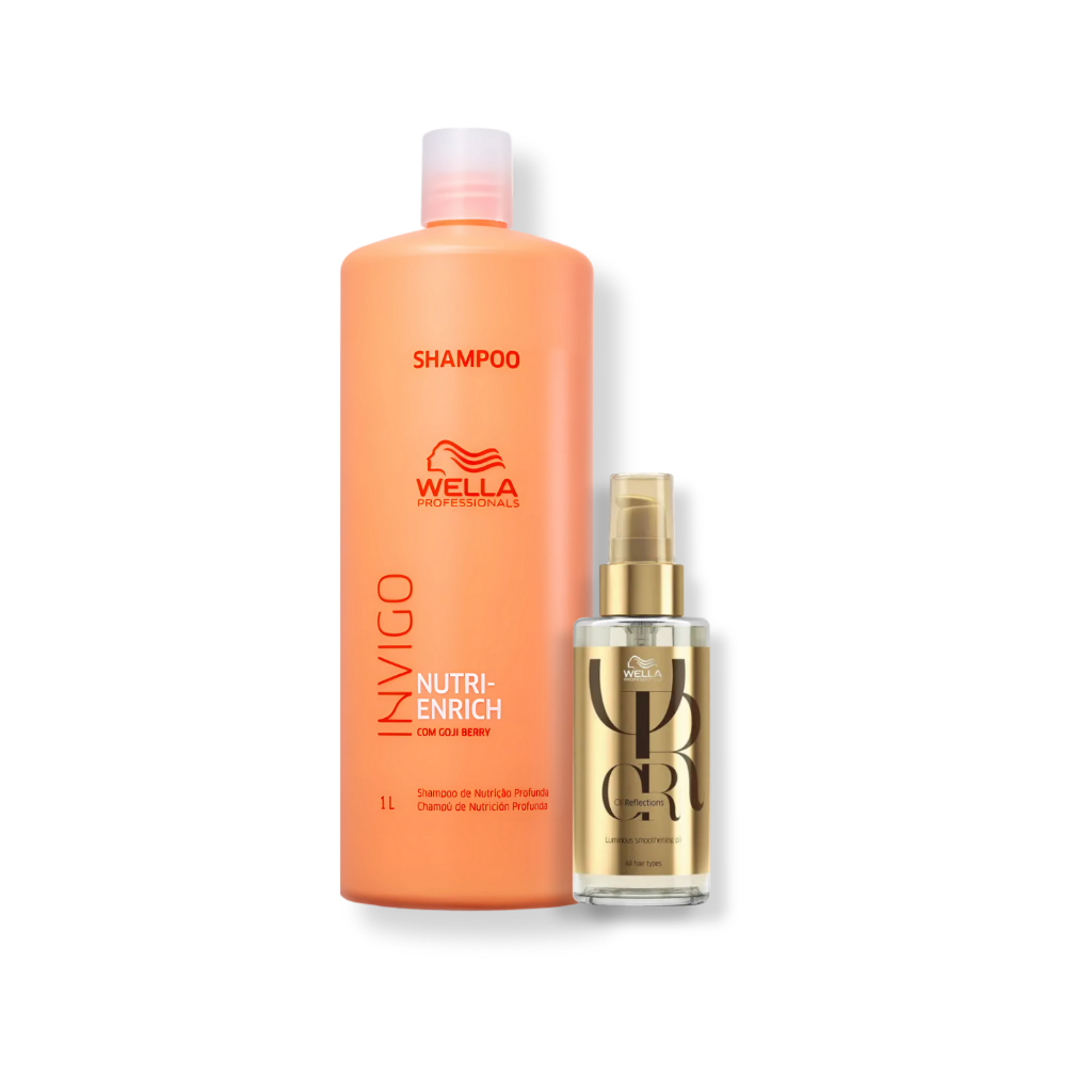 Kit Wella Professionals Invigo Nutri-Enrich - Shampoo 1L + Óleo Capilar Oil 100ml