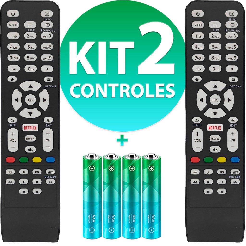 Controle Remoto Compatível Com Tv Aoc Smart Led Le43 Lcd Botão Netflix 8050 em Oferta na Shopee