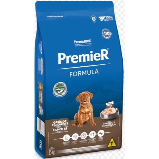 Ração PremieR Pet Fórmula Cães Filhotes Raças Grandes Frango e Mandioca 15kg