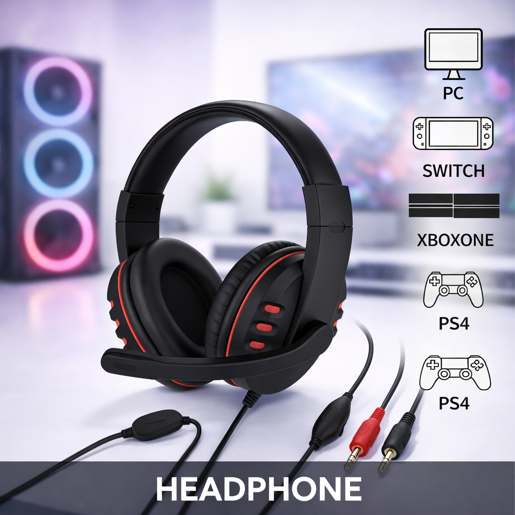 Headset Gamer Fone Ouvido Microfone P2 PC Computador Headphone Celular Videogame Estéreo Ajustável