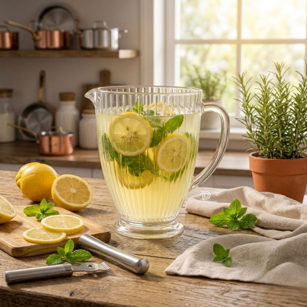 Jarra de Vidro Canelado Sofia 1,3L Elegante ✨ | Jarra para Água, Suco e Bebidas – Mesa Sofisticada