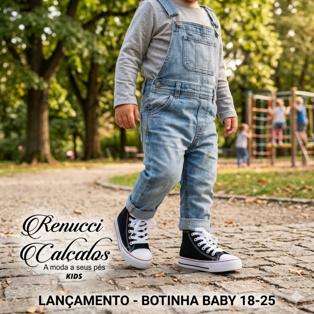 Tênis Botinha Renucci Baby  Cano Alto Casual Unissex Confortável Bebe