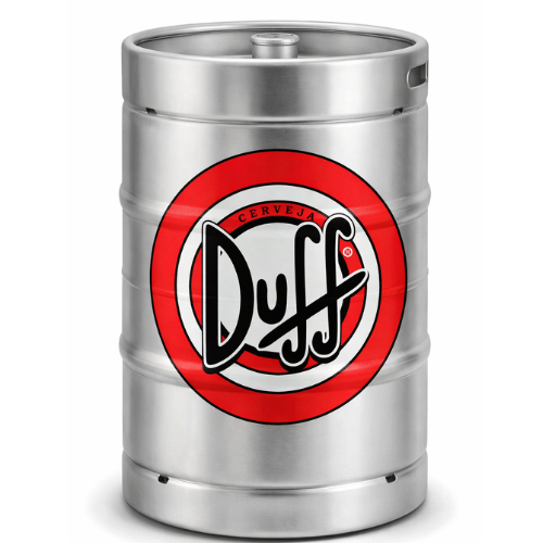 Adesivo Decorativo de Barril Cerveja DUFF Simpsons Desenho Cervejeira Adega Barril 200Litros Tonél Bar Amigos