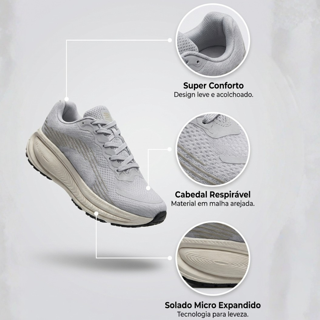 Tênis Feminino Esportivo Academia Confortável Macio Leve Caminhada Corrida Verão