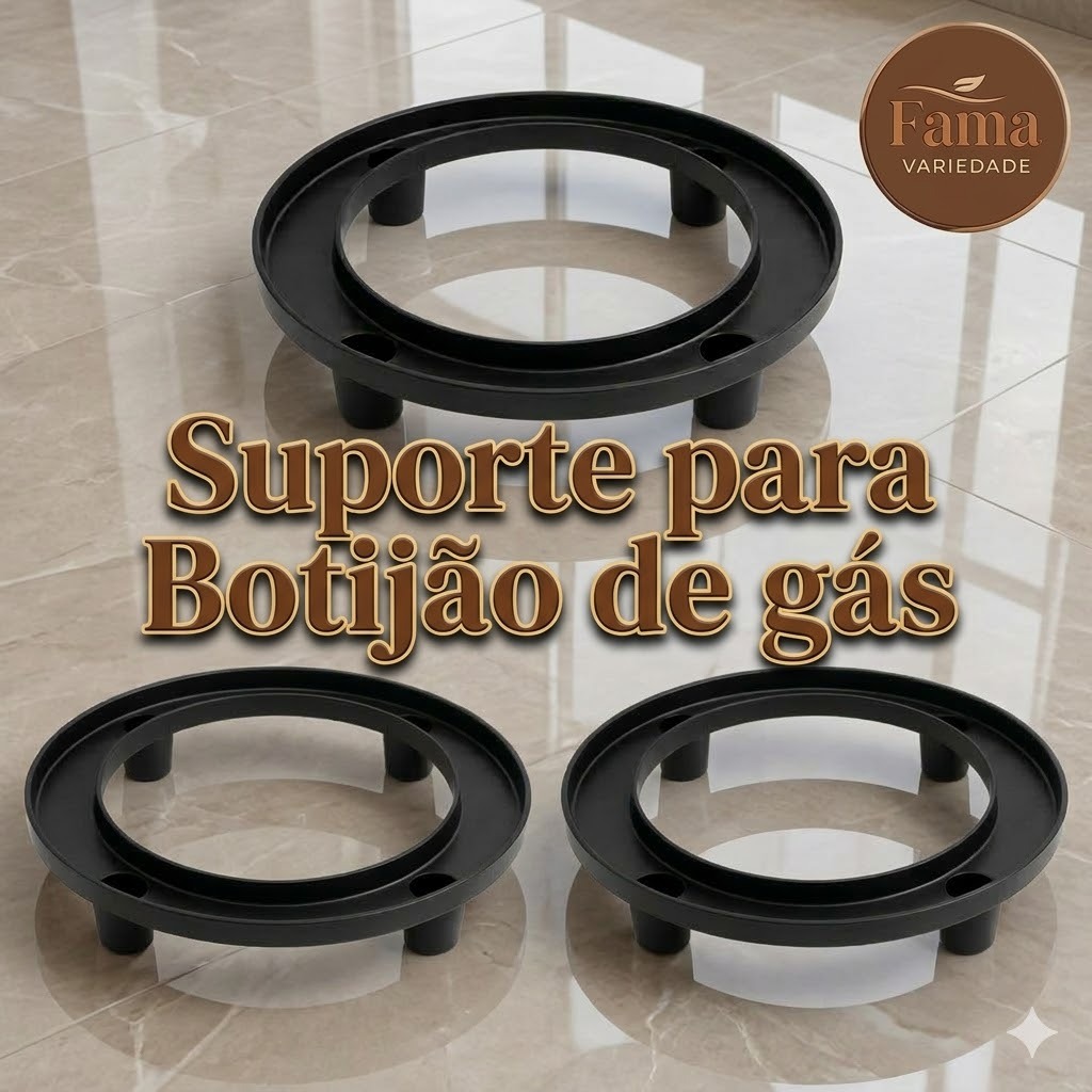 Suporte Para Botijão de Gás e Vasos de Plantas Com pezinhos Preto Premium Injeplastec em Oferta na Shopee
