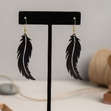 Brinco Pena Elegante Leve Moderno Mulher Homem Plástico Rígido Leve