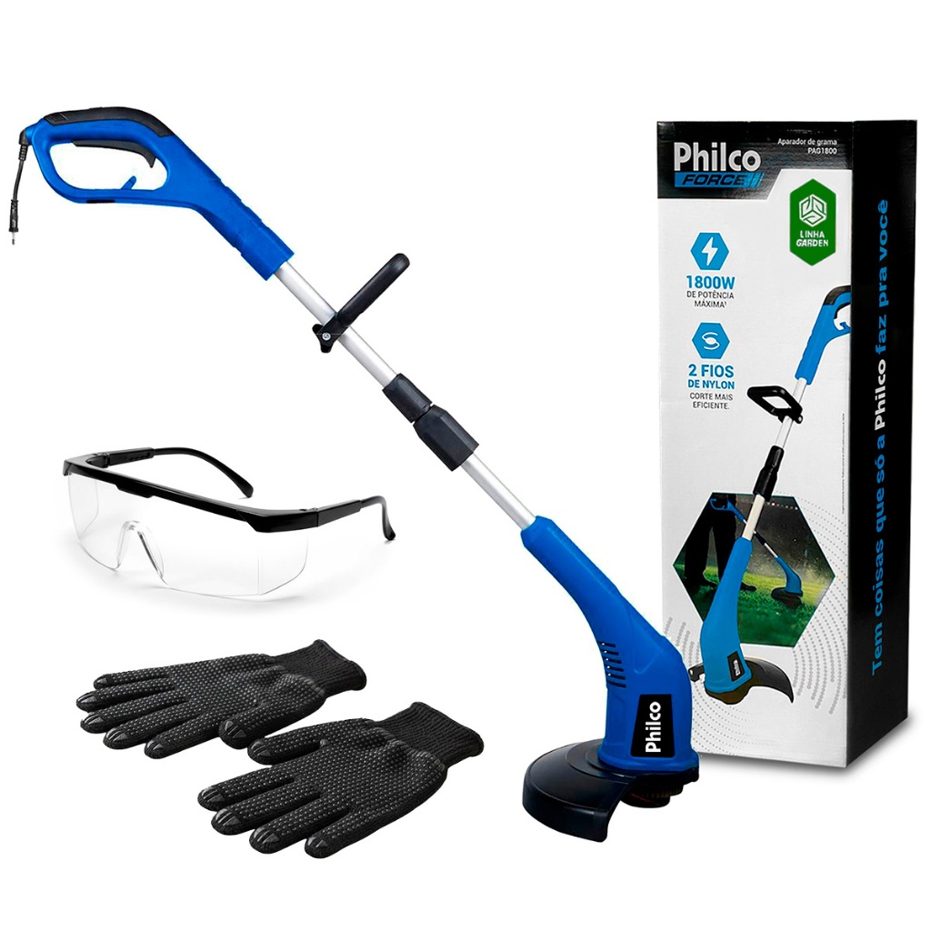 Aparador Cortador De Grama Bipartido Saida De Fio Dupla 1800w Pag-1800 Philco