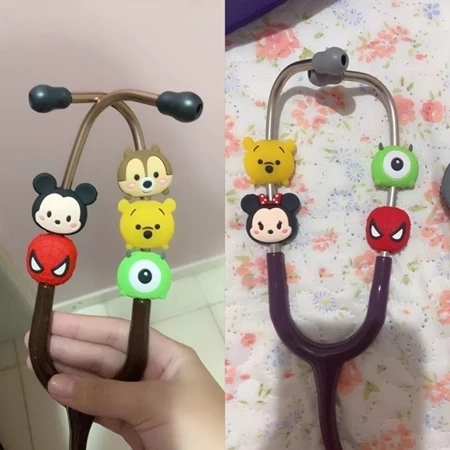 Decoração para estetoscópio Enfeite de personagens Decoração para estetoscópio Pingente de esteto clinico,pediatra