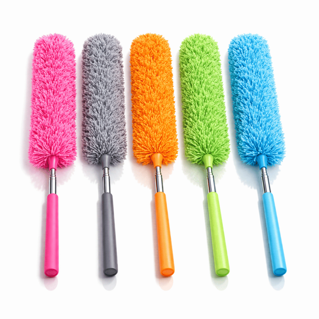 Espanador de Pó Eletrostático Premium com Extensor Retrátil Alcance Alto Limpeza Eficiente em Oferta na Shopee