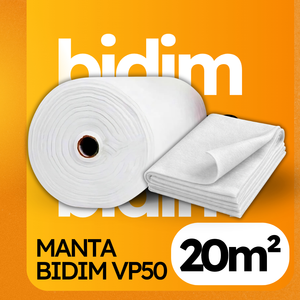 Manta Tipo BIDIM VP50 - 20m² - Manta para Reforço TELHADOS, LAJES E CALHAS - REFORÇO CONTRA GOTEIRAS