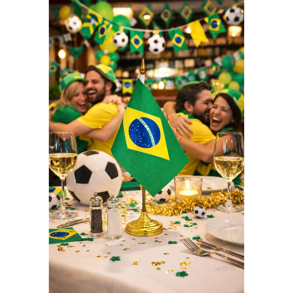 Bandeira Do Brasil Para Mesa Decoração Enfeite Copa do Mundo 15x21 Cm