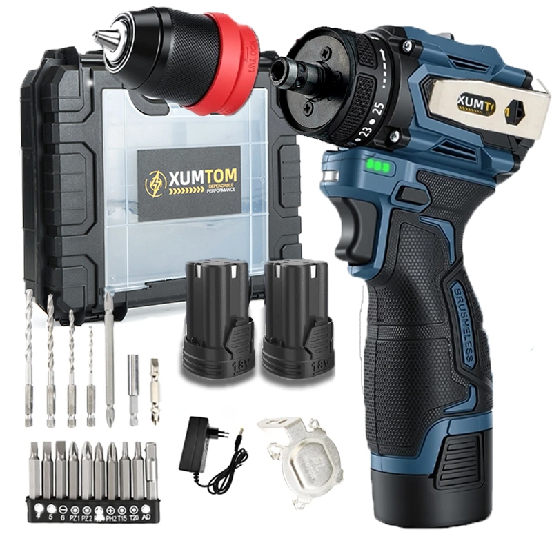 Furadeira Parafusadeira Profissional Brushless Sem Fio 16.8V 2 Baterias - Maleta Plástica