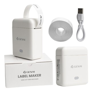 GENAI Impressora De Etiqueta Térmica Portátil Sem Fio Bluetooth + 1 Rolo Etiqueta