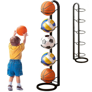 Suporte Armazenamento Bolas Basquete, Todo em Metal, Economiza Espaço, Organizador Esportivo em Oferta na Shopee