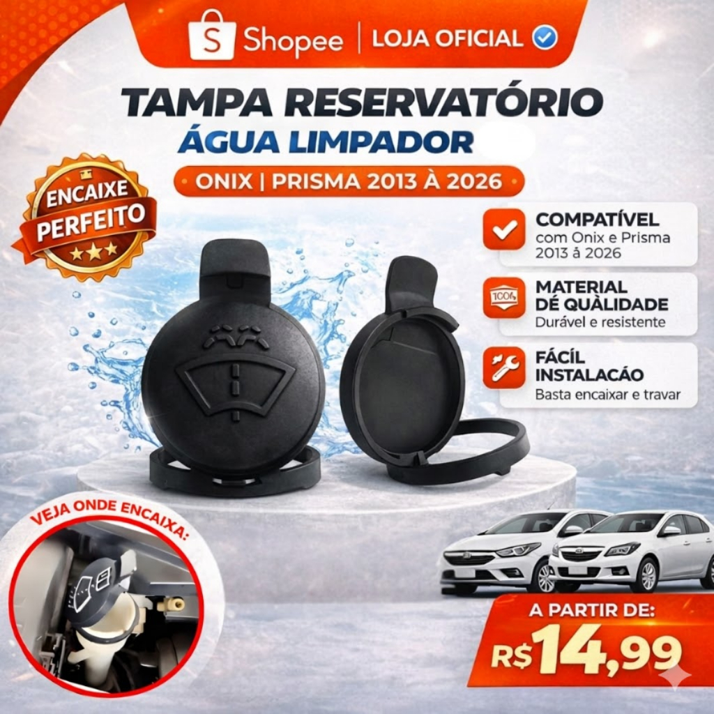 Tampa Reservatório Água Limpador do Onix & Prisma 2013 2014 2015 2016 2017 2018 2019 á 2026