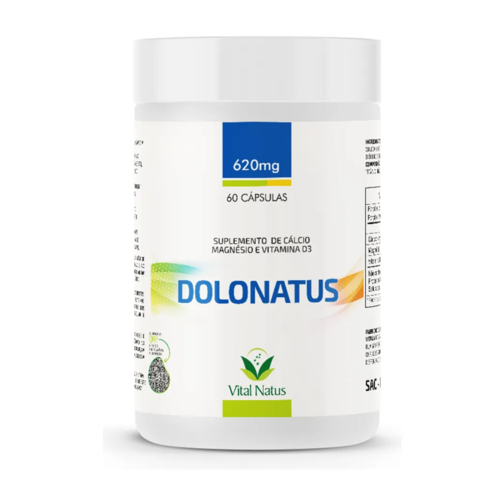 Dolonatus Cálcio Magnésio Vitamina D Vital Natus 60 Cápsulas | Suplemento Mineral Natural