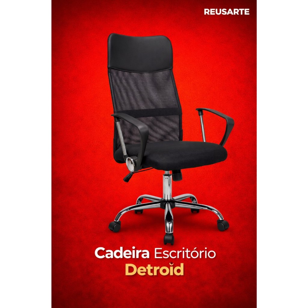 Cadeira Presidente Ergonômica Giratória para Escritório em Tela Mesh