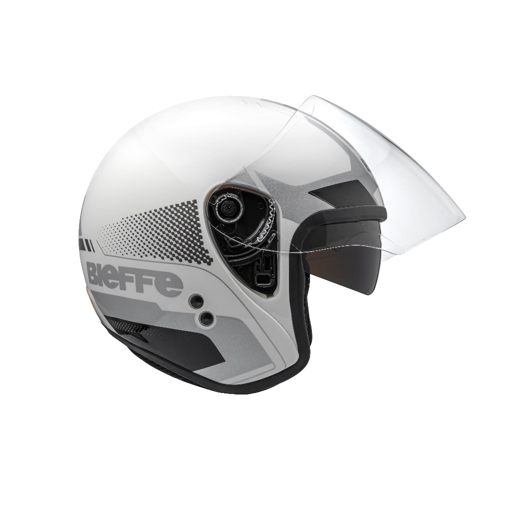 Capacete Moto Aberto Marca Bieffe - Allegro Extent Vanilla Brilho c/ Prata