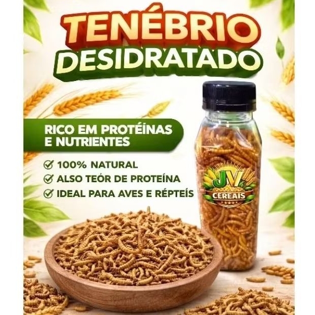 Tenébrio Desidratado (Petisco para roedores, hamster, aves e répteis) em Oferta na Shopee