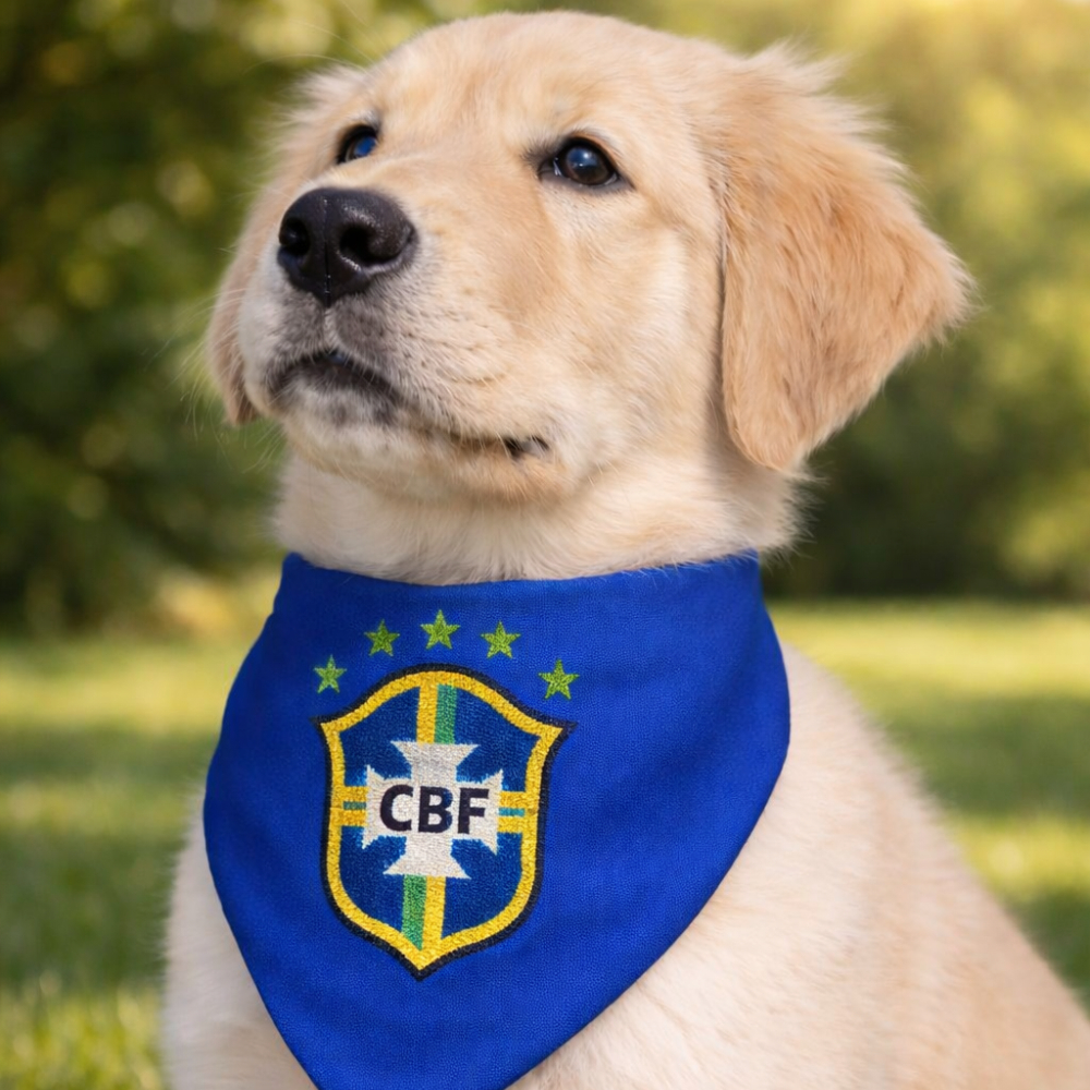 Bandana pet do Brasil - Copa do mundo – cães e gatos – P M G GG e XG - Ajustável - Tecido Premium em Oferta na Shopee