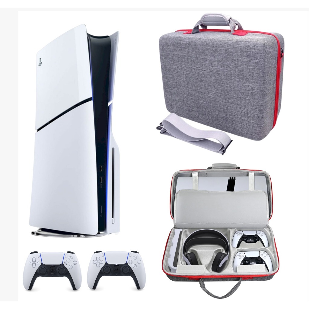 Maleta Mochila Bolsa Rígida Protetora Viagem Cinza Anti-Poeira Para Ps5 SLIM
