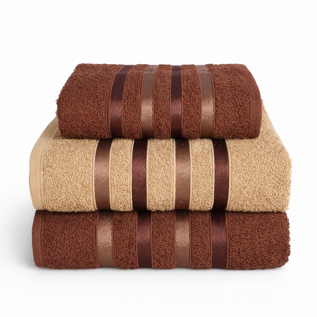 Jogo de Toalhas de Banho 3 Peças - Kit 2 Banho e 1 Rosto - 100% Algodão