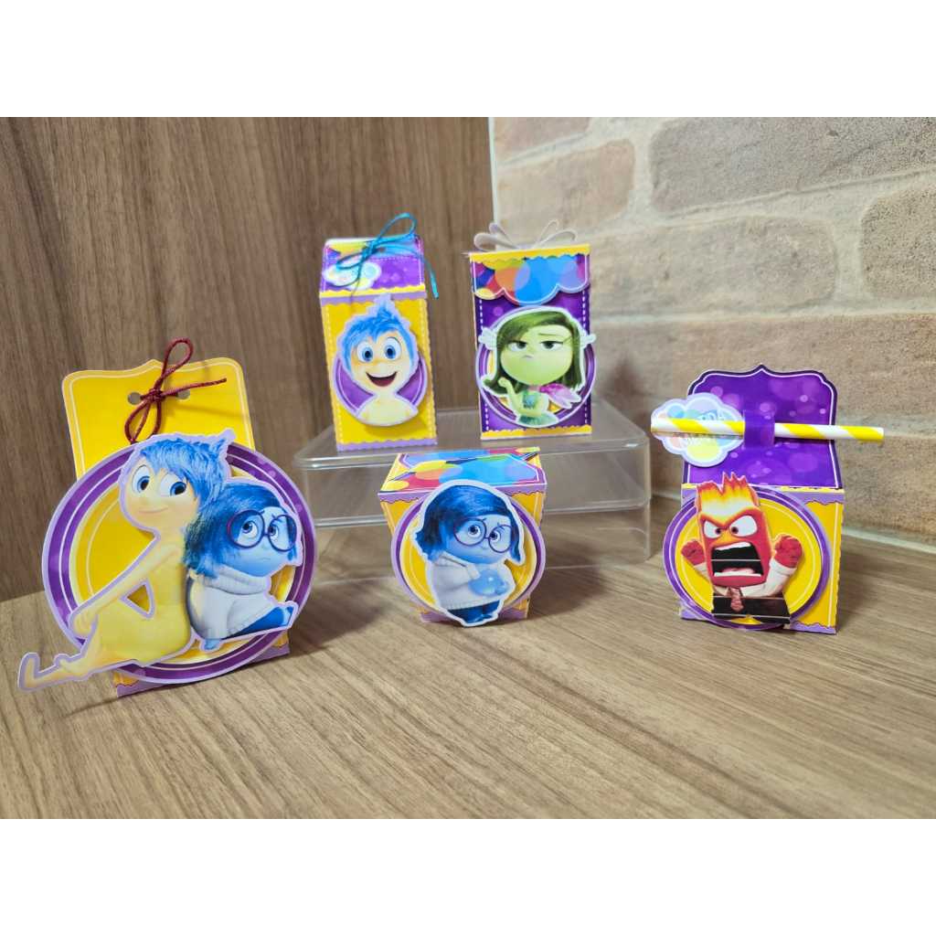 Kit Festa Divertidamente - Caixinhas personalizadas Divertidamente - PEGUE E MONTE - Lembrancinhas