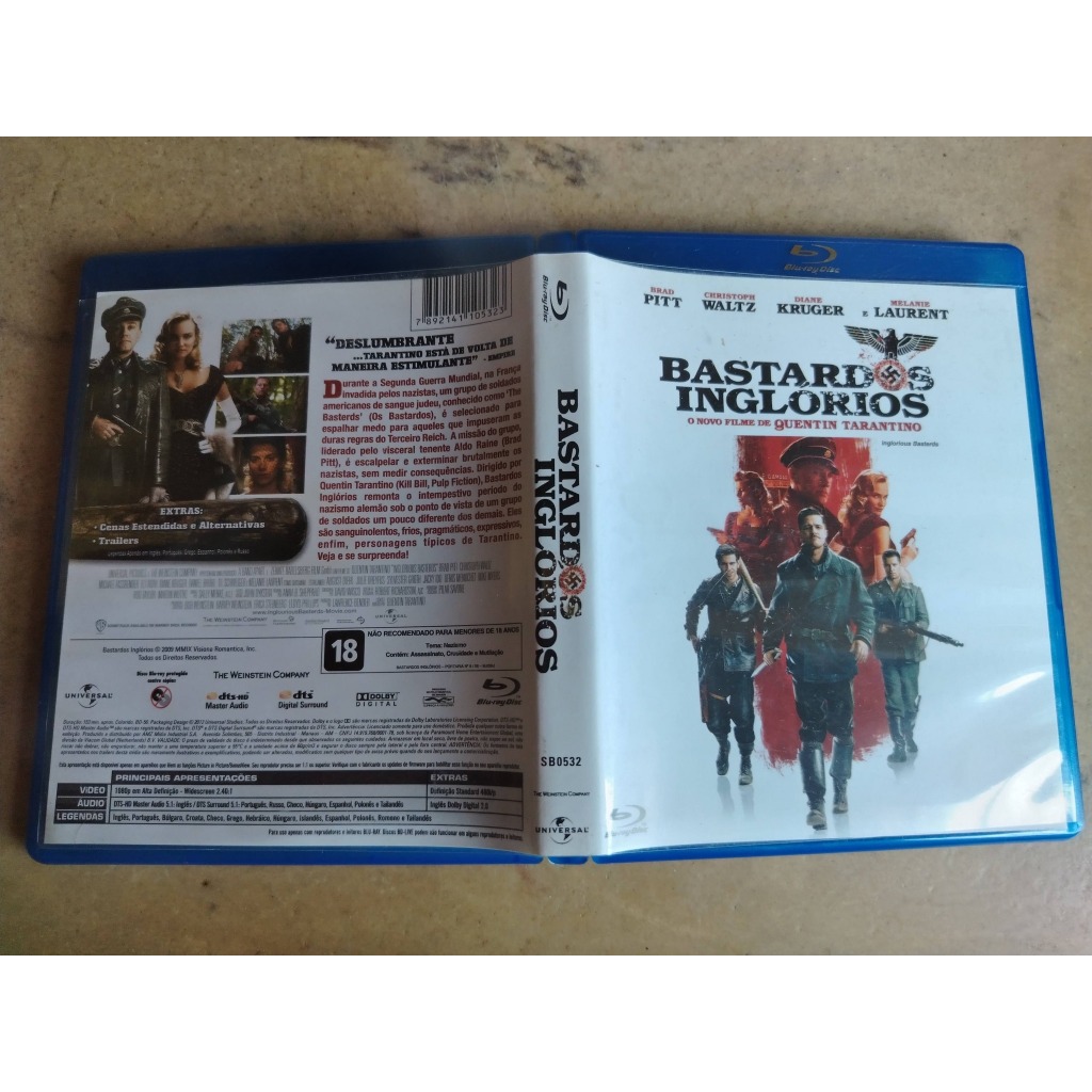 Bastardos Inglórios de Quentin Tarantino - Bluray Filme Dublado