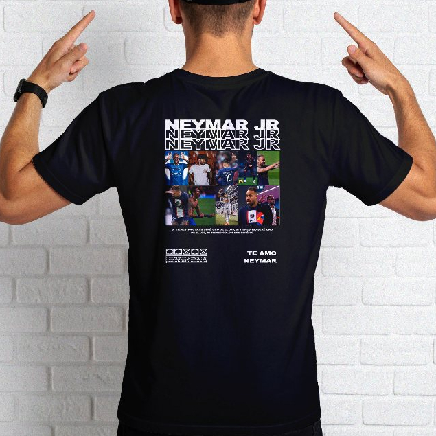 Camiseta Neymar JR Brasil Futebol Copa do Mundo Torcedor Unissex 100% Algodão 30.1