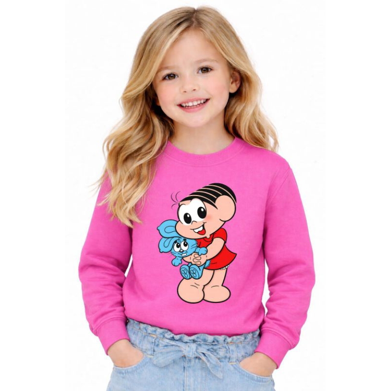 Moletom Infantil frio Mônica Sansão desenho Disney menina Casaco  Blusa juvenil criança  2 ao 14